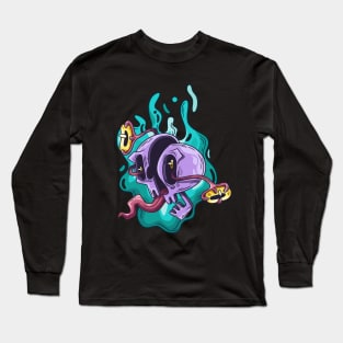 Crazy Skull with no Face on it. Long Sleeve T-Shirt